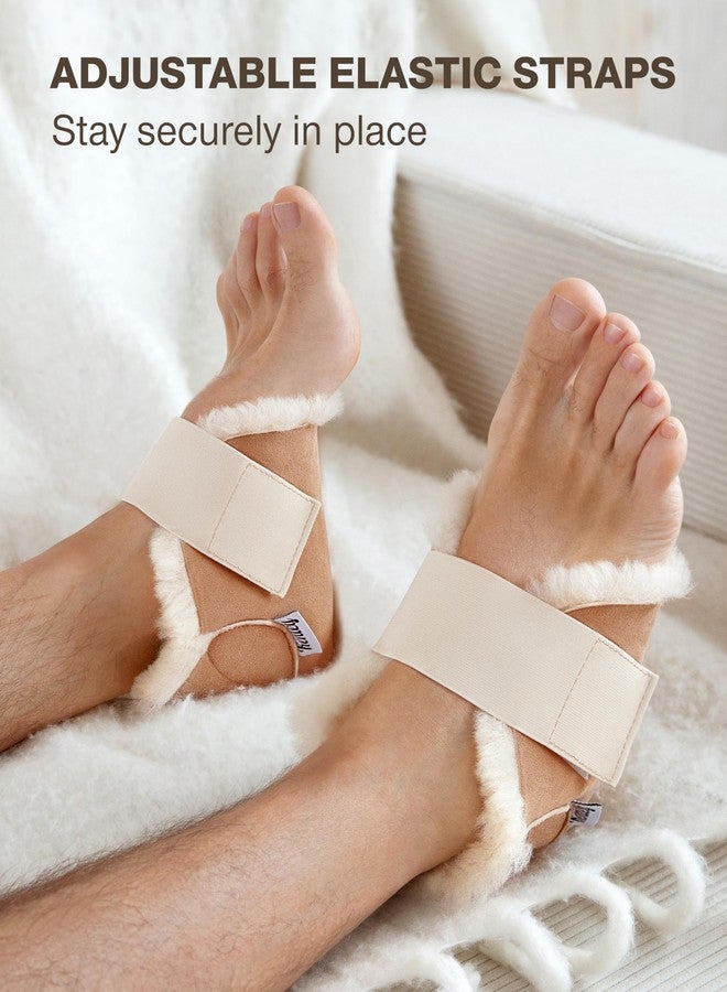 Kenley Heel Protectors for Pressure Sores - 100% Medical Sheepskin - Heel Protectors for Bed Sores - Includes ONE (1) Protector - Soft Lambs Wool Foot Pillow - Cushion Pads for Ulcer Sore Prevention (1, Large) - Image 4